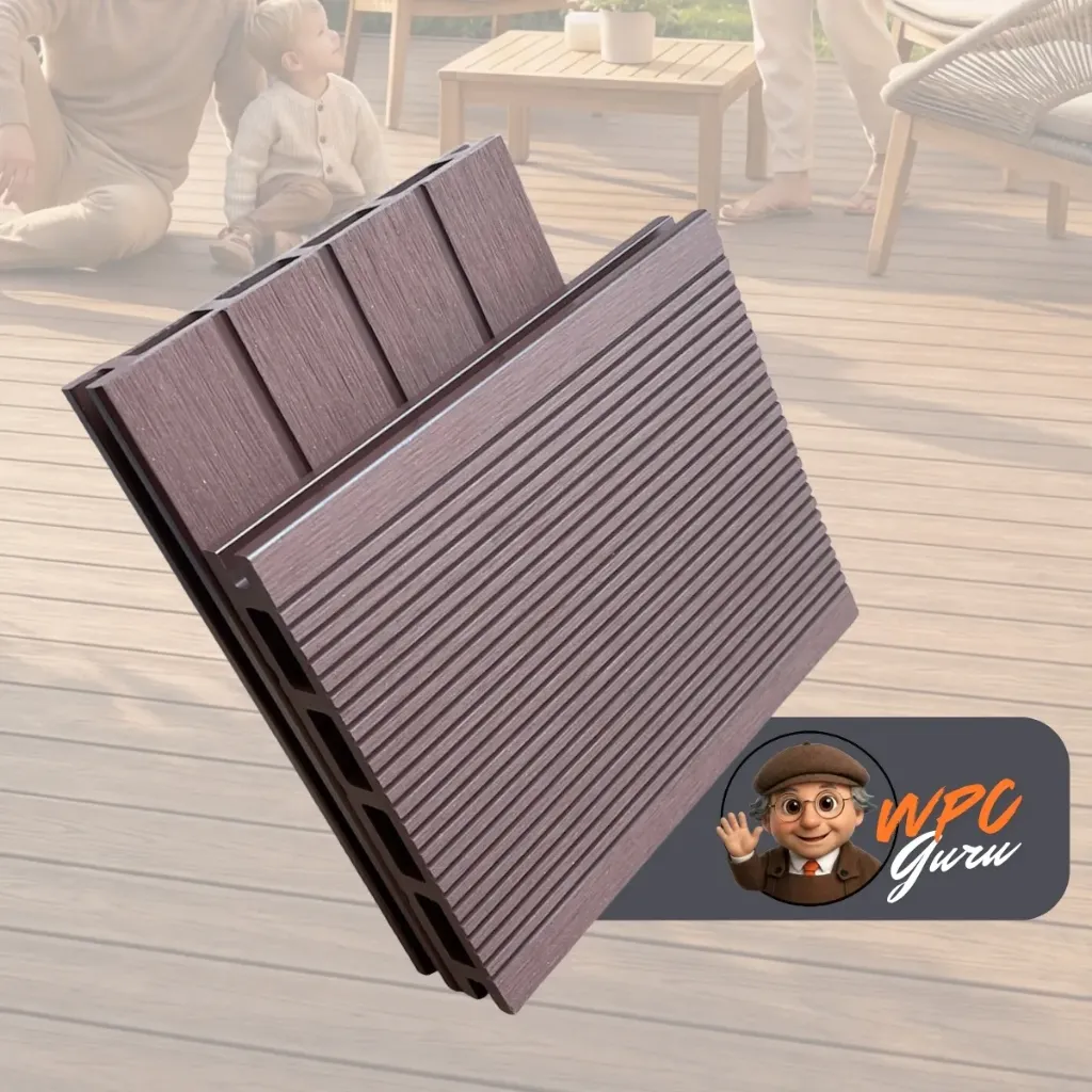 [WG21007] Klasszikus bordázott WPC teraszburkolat (Sötétbarna)