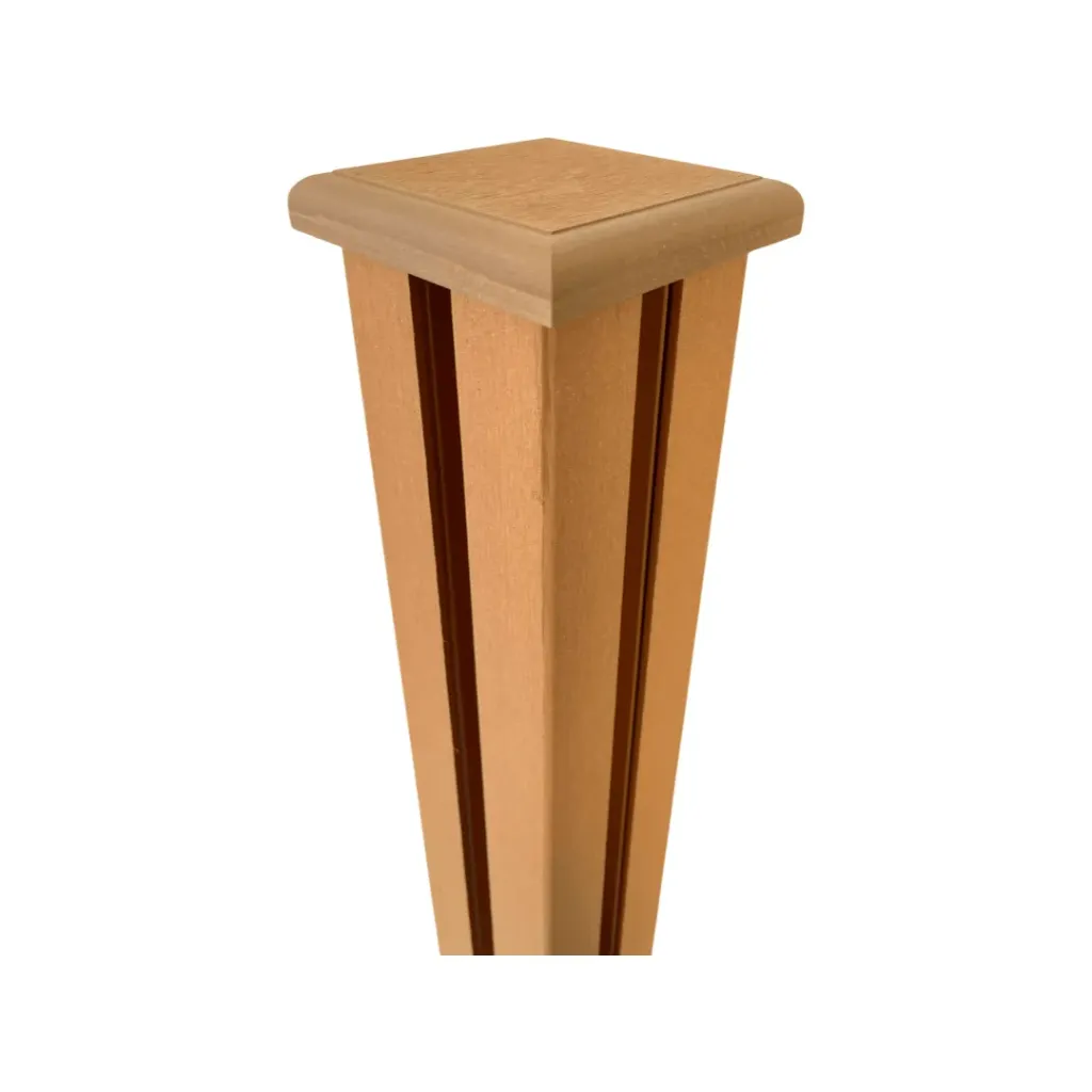 WPC kerítésoszlop kupakkal - 4 old. nútolt (sarokoszlop is)