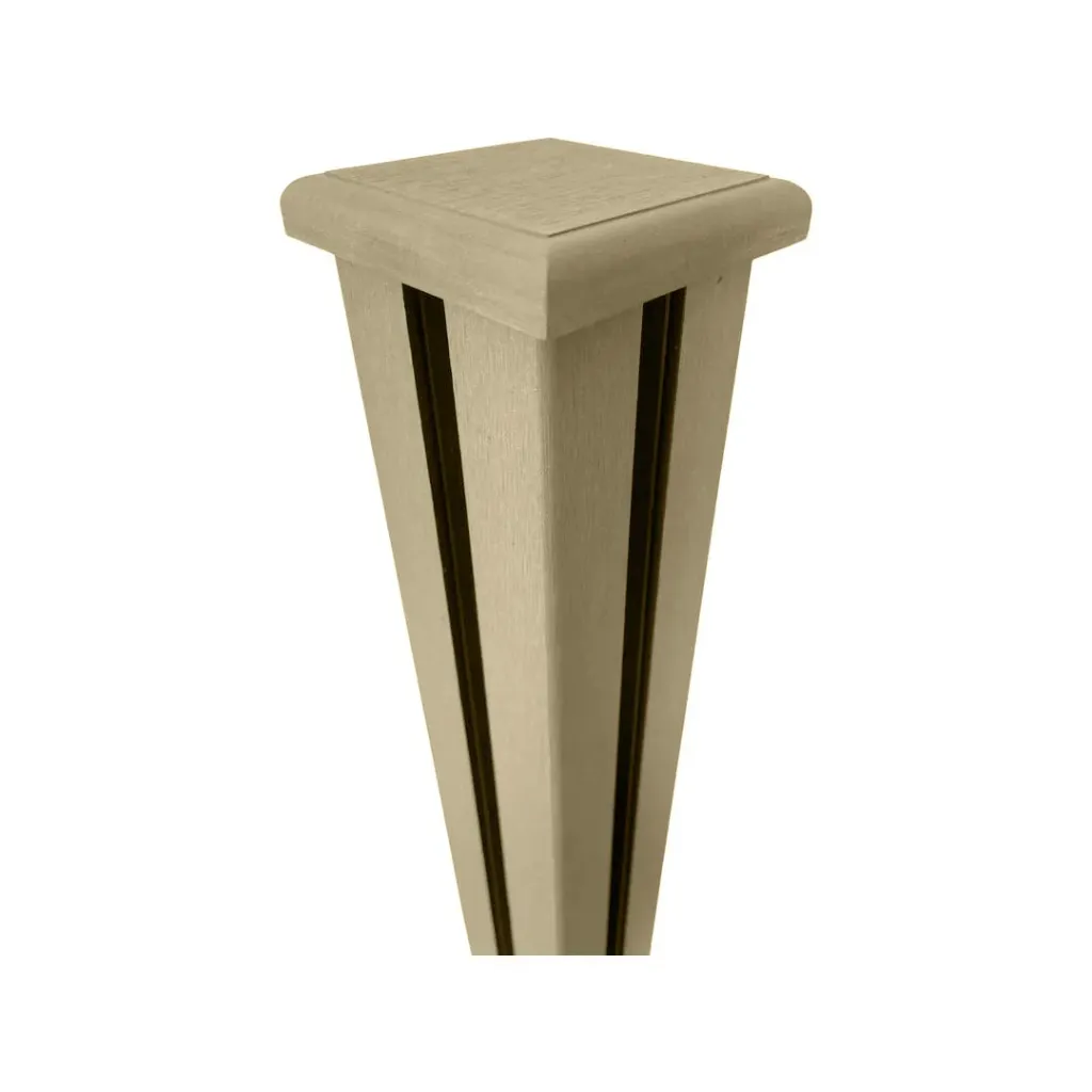 WPC kerítésoszlop kupakkal - 4 old. nútolt (sarokoszlop is)