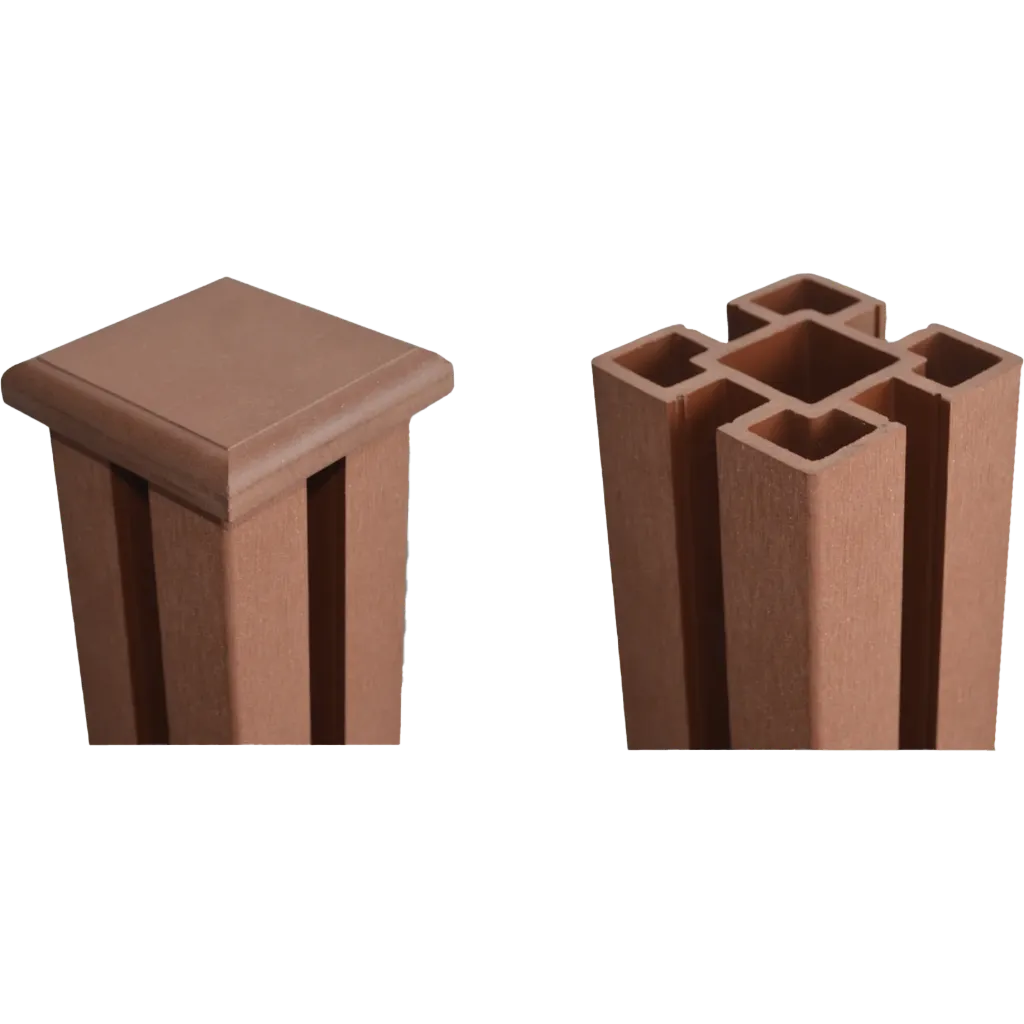 WPC kerítésoszlop kupakkal - 2 old. nútolt