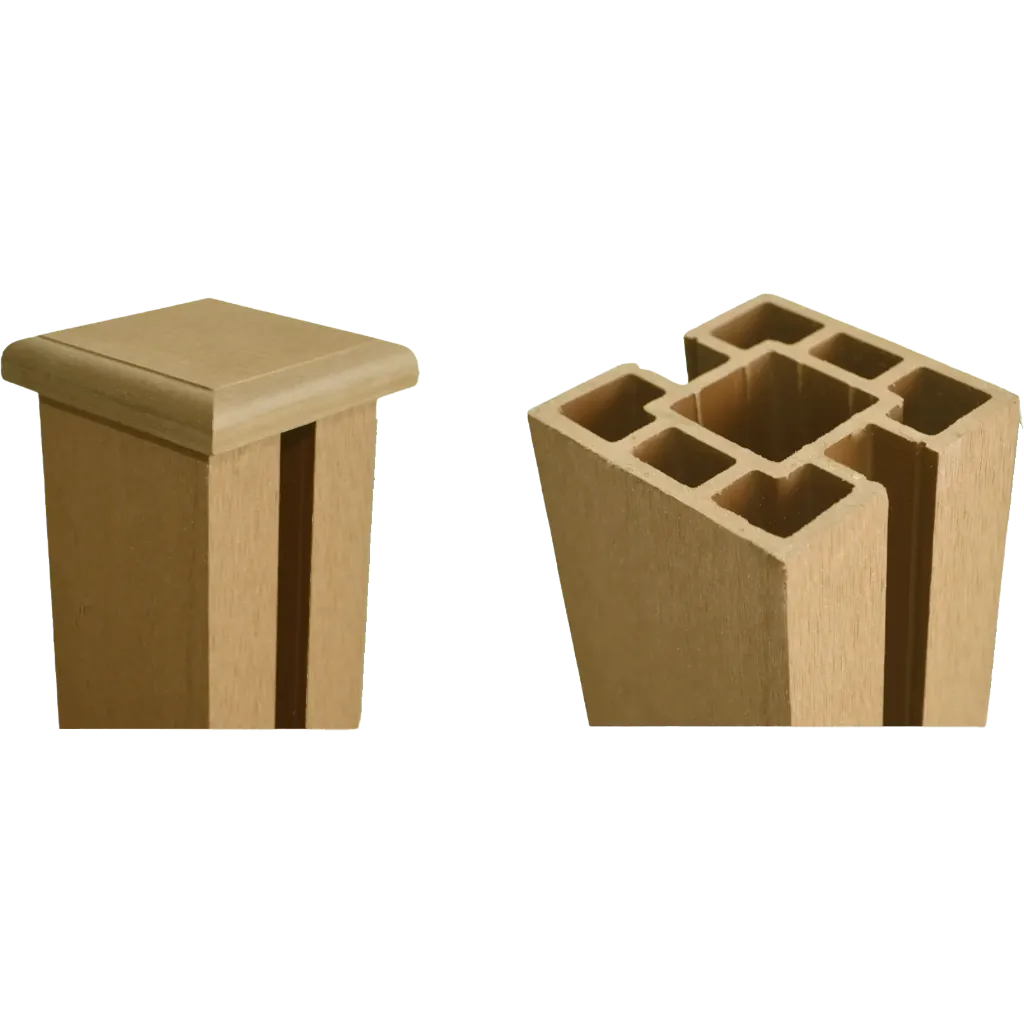 WPC kerítésoszlop kupakkal - 2 old. nútolt