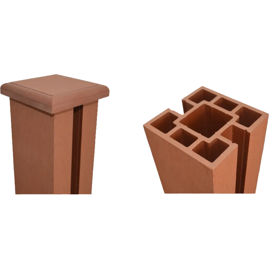 WPC kerítésoszlop kupakkal - 2 old. nútolt