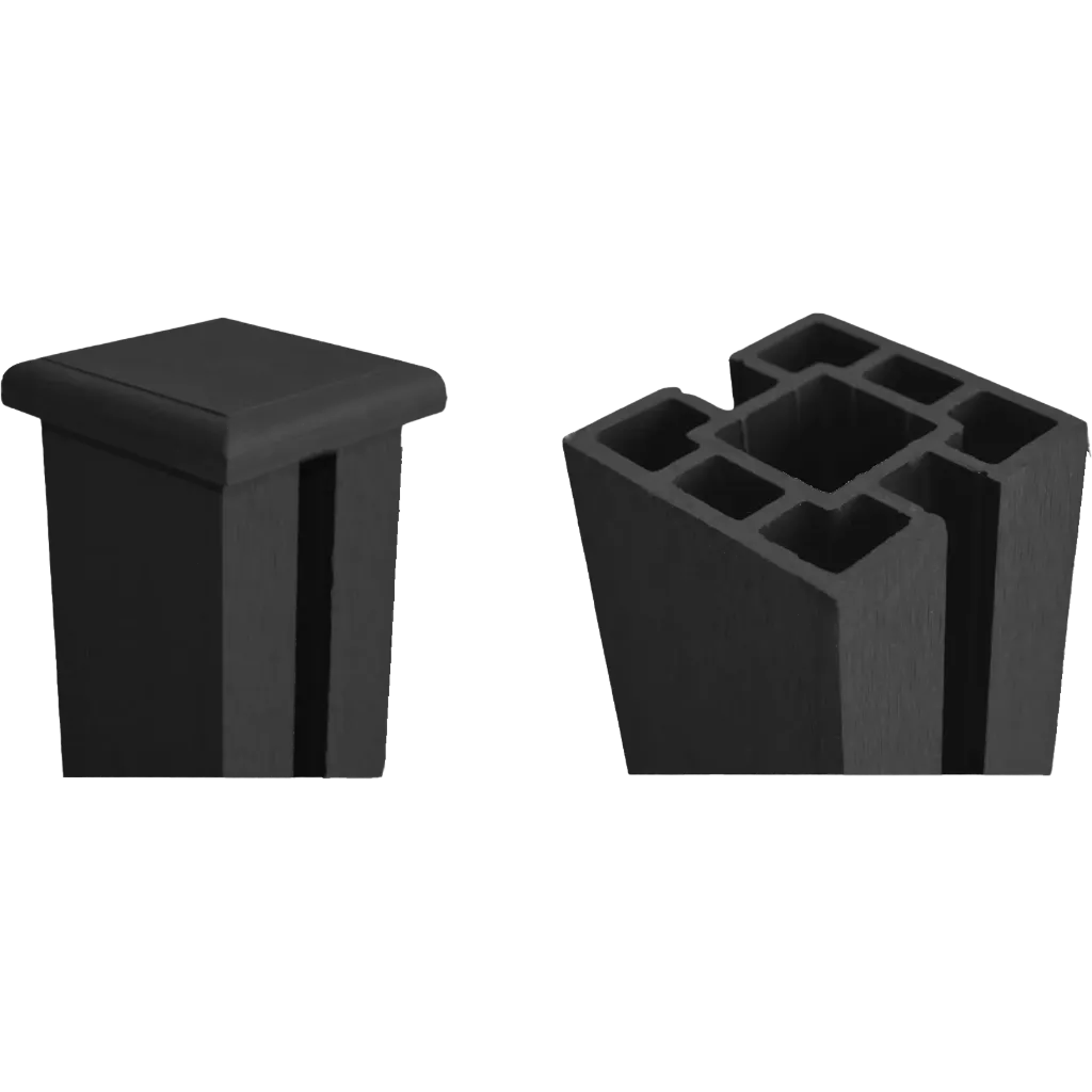 WPC kerítésoszlop kupakkal - 2 old. nútolt