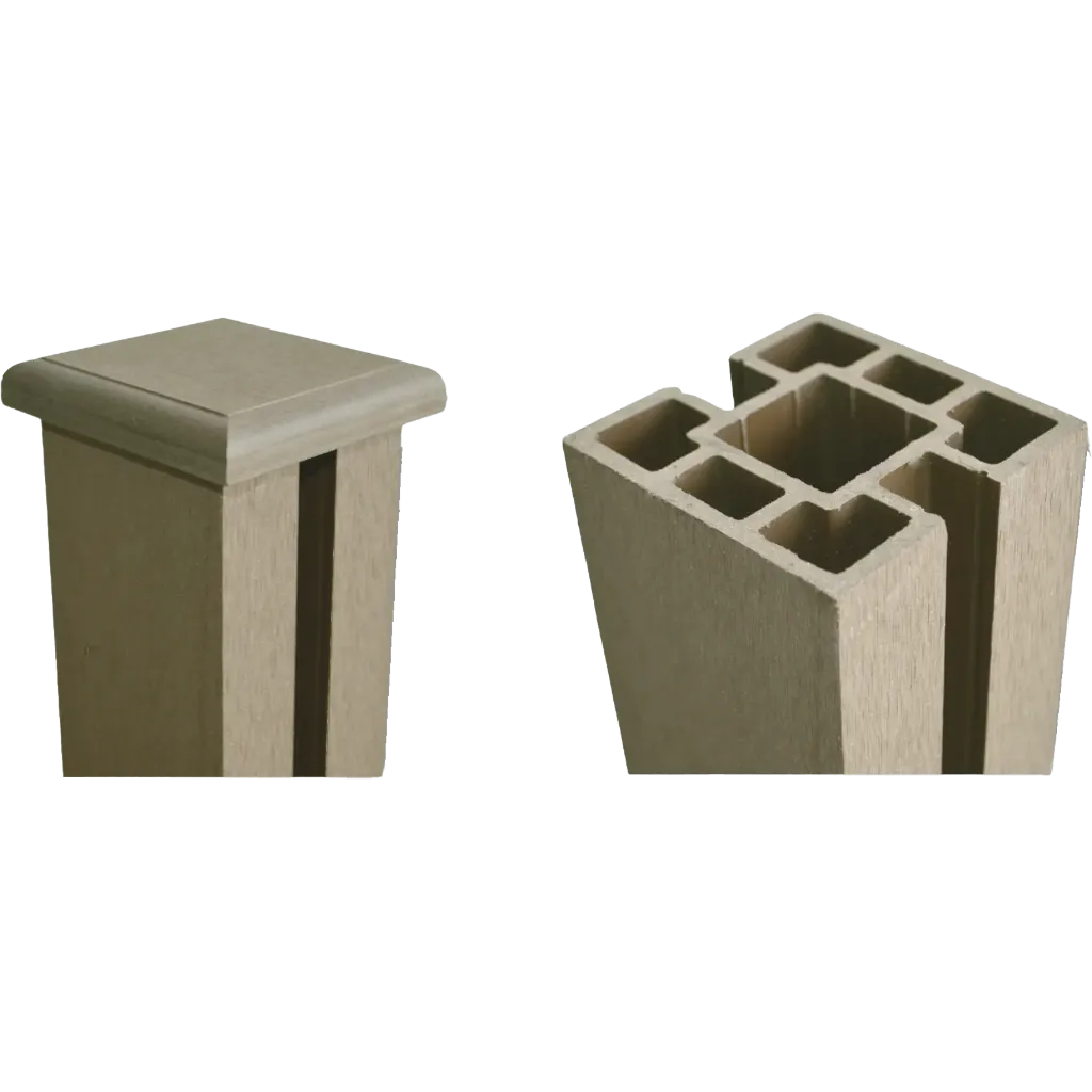 WPC kerítésoszlop kupakkal - 2 old. nútolt